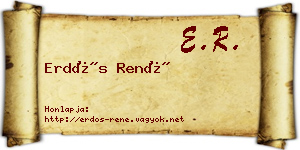 Erdős René névjegykártya