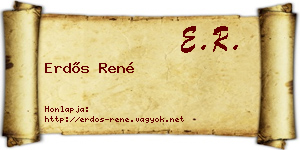 Erdős René névjegykártya